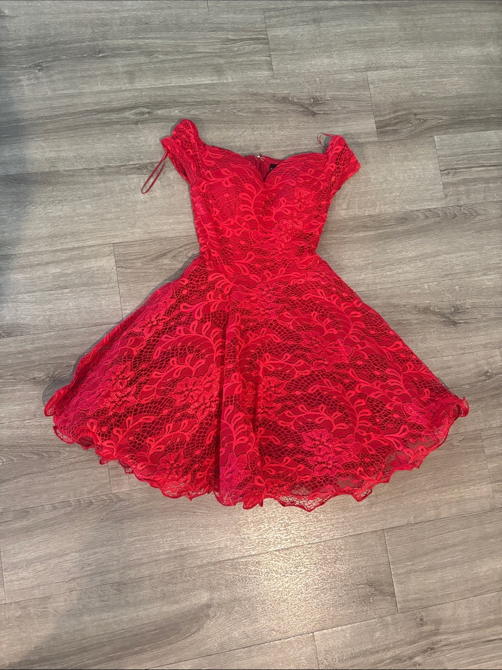 Red Lace Fit-and-Flare Kids Dress